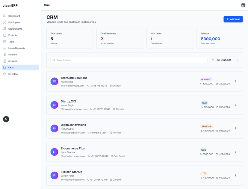 CRM features